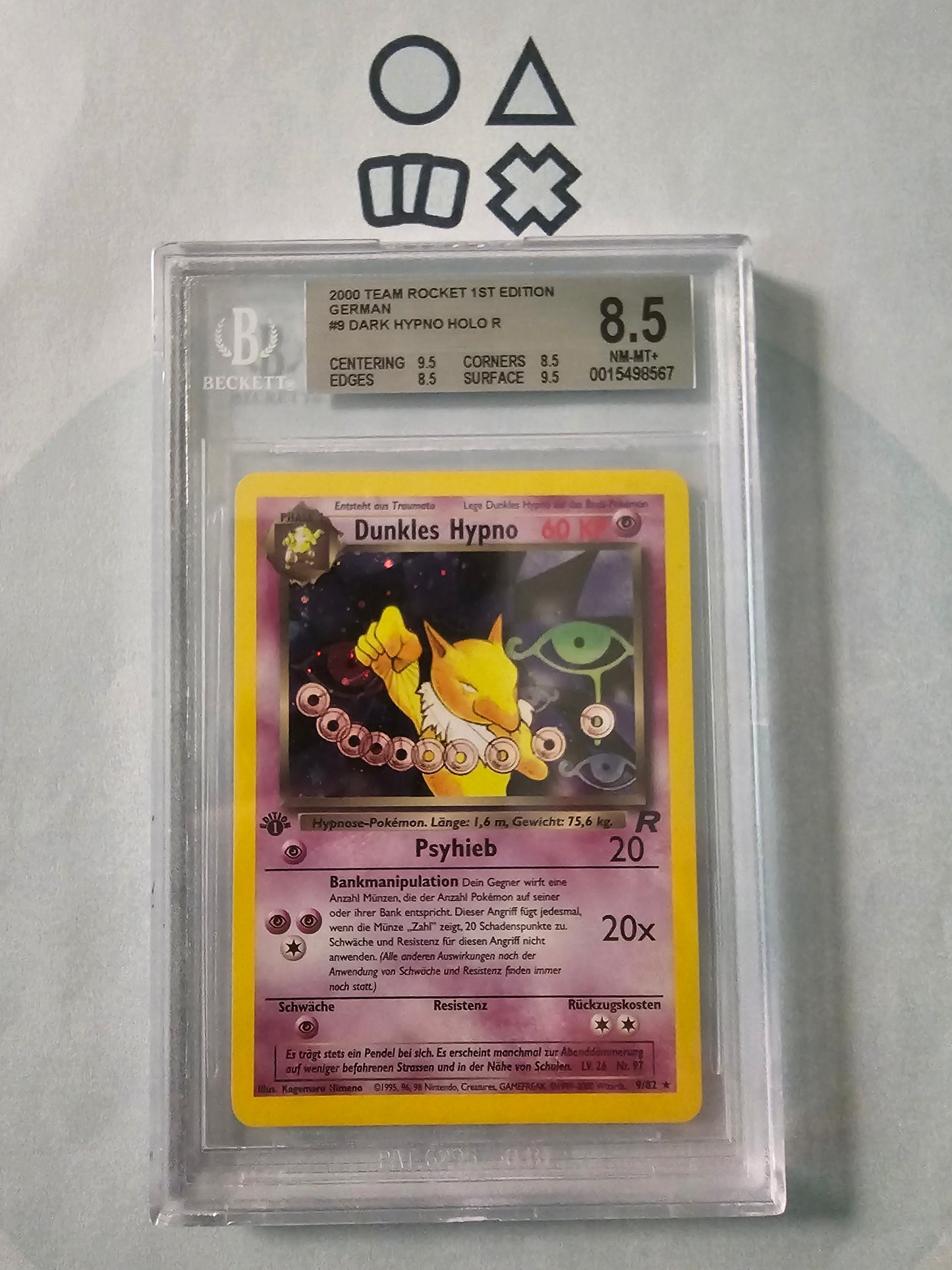 Dunkles Hypno 1st Edition- BGS 8.5 (TR9 Team Rocket)