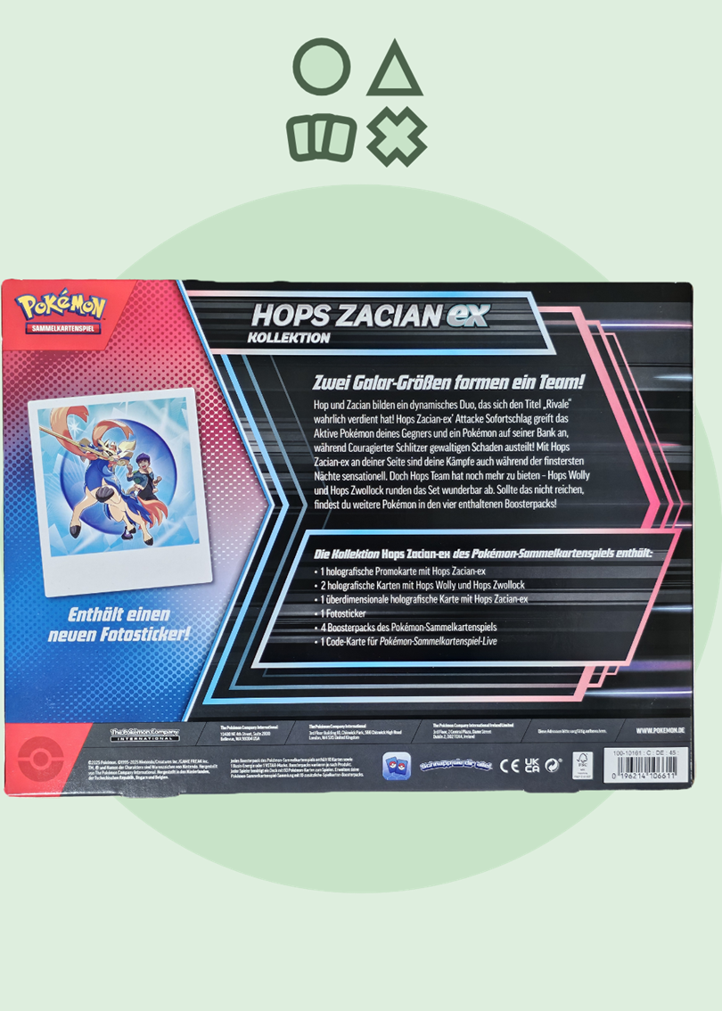 Pokémon Hops Zacian Ex Kollektion - deutsch