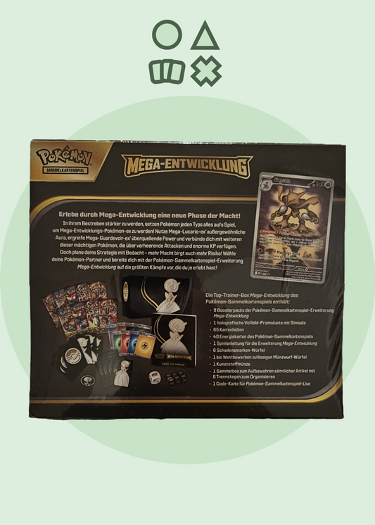 Pokémon Mega Entwicklung Base Set Top Trainer Box - deutsch