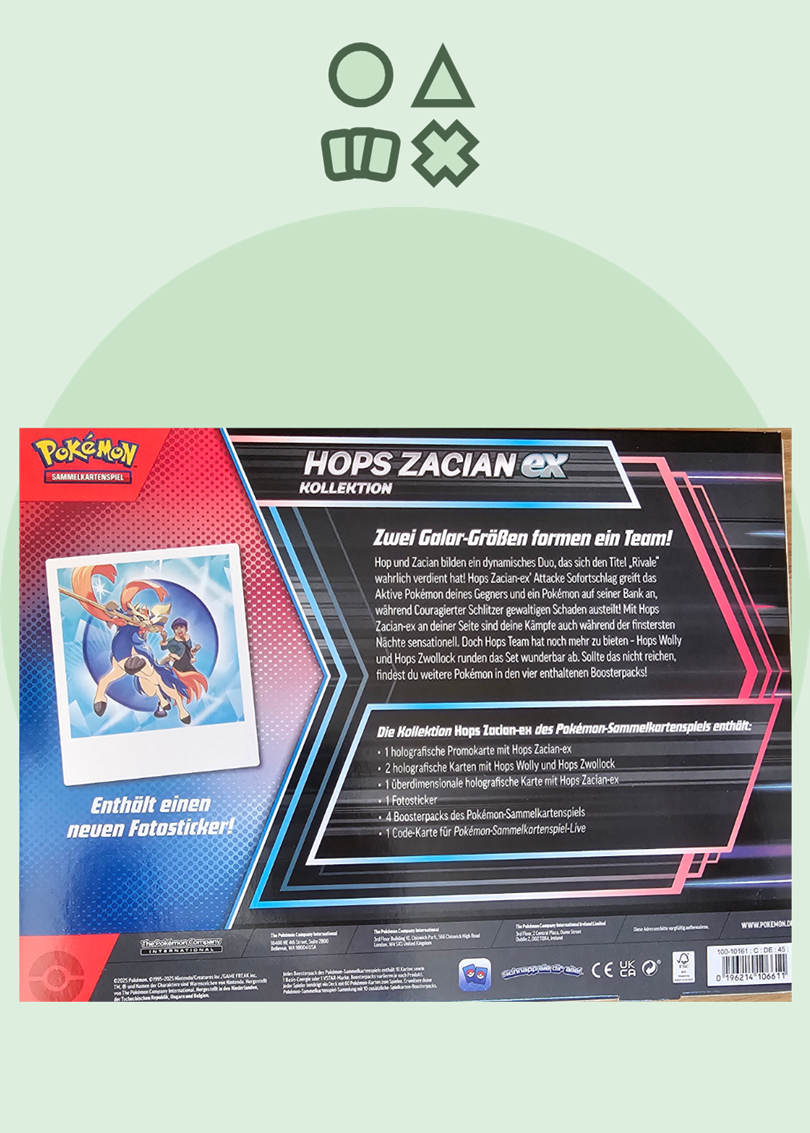 Pokémon Hops Zacian ex Kollektion
