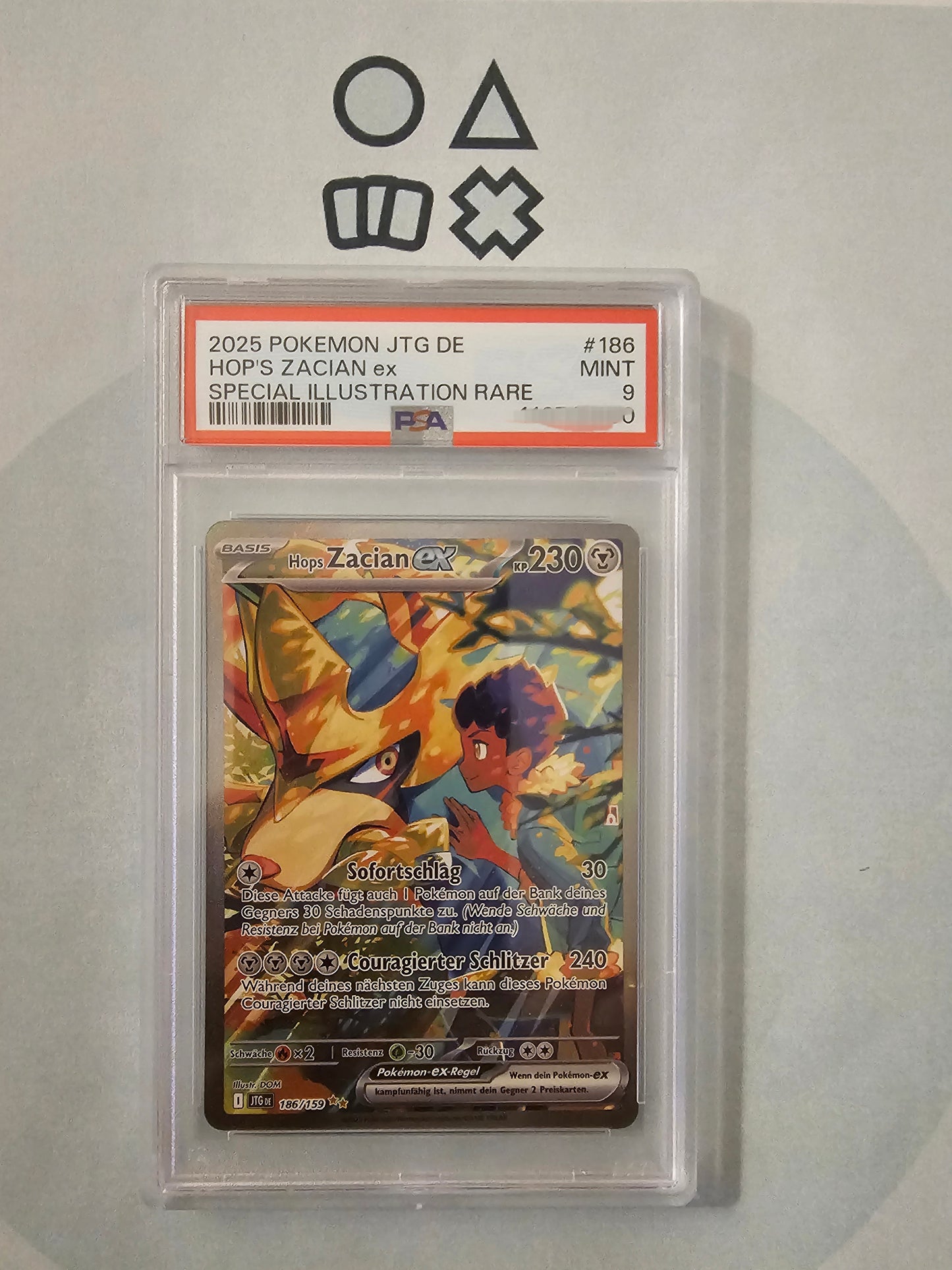 Hops Zacian EX - PSA 9 (JTG186 S&V Journey Together)