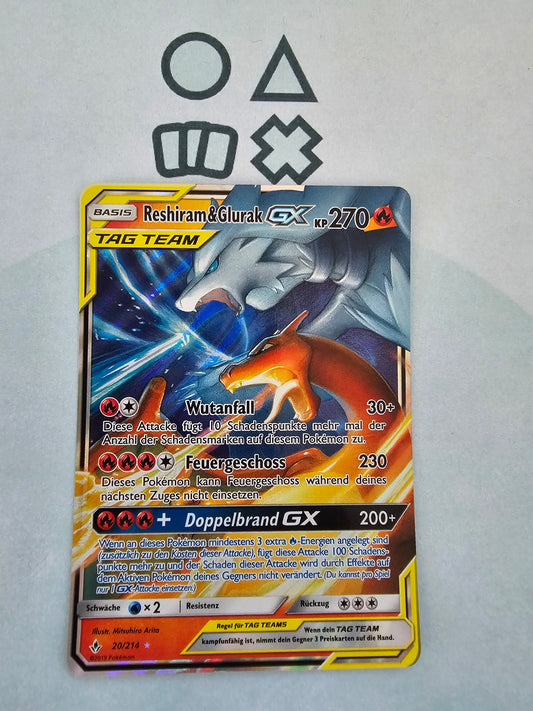 Reshiram & Glurak GX - NM (UNB020 SM Unbroken Bonds)