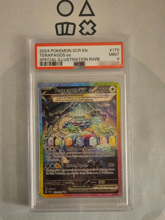 Terapagos EX - PSA 9 (SCR170 S&V Stellar Crown)