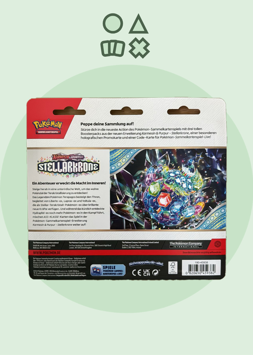 Pokémon Karmesin & Purpur Stellarkrone 3er-Blister - deutsch