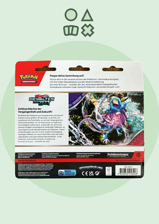 Pokémon Karmesin & Purpur Gewalten der Zeit 3er-Blister - deutsch