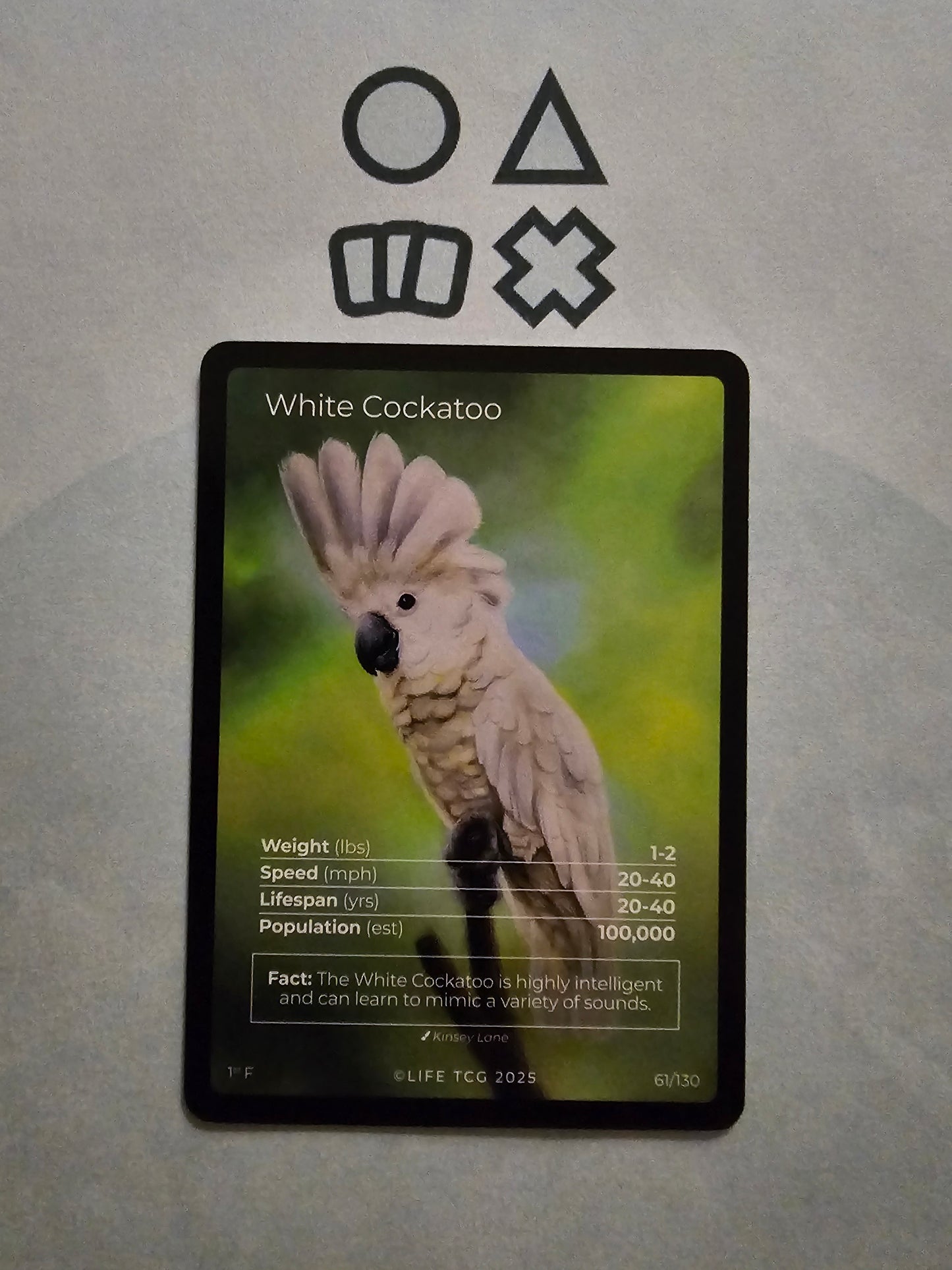 Life TCG White Cockatoo Full Art - NM (61 Birds - POP 100.000)
