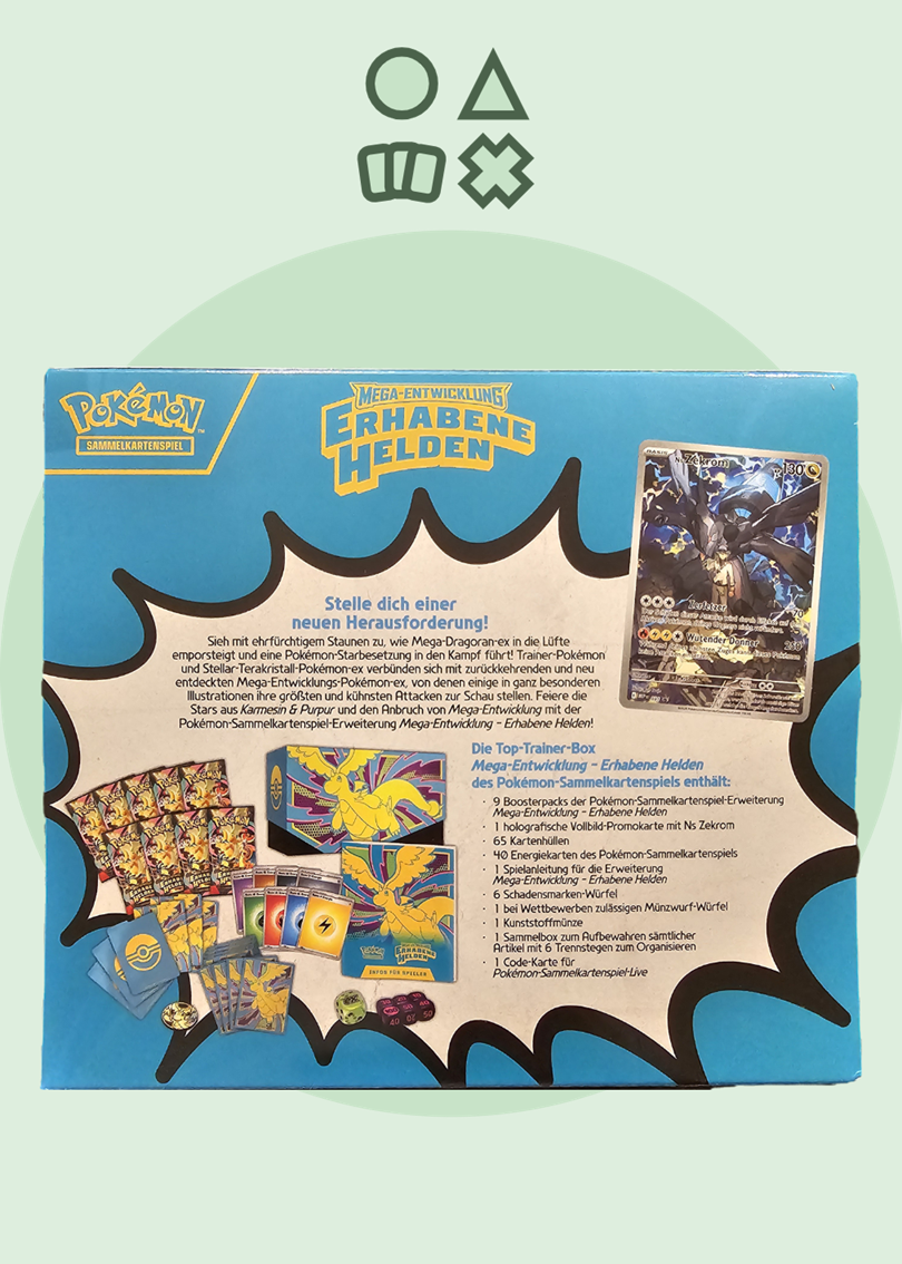 Pokémon Mega Entwicklung Erhabene Helden Top Trainer Box - deutsch