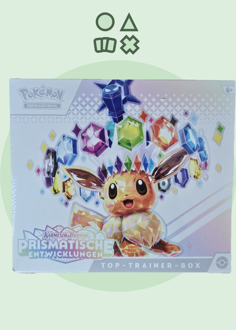 Pokémon Karmesin & Purpur Prismatische Entwicklungen Top Trainer Box - deutsch