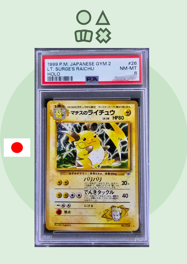 Lt. Surge's Raichu - PSA 8 (No. 26 Gym2)