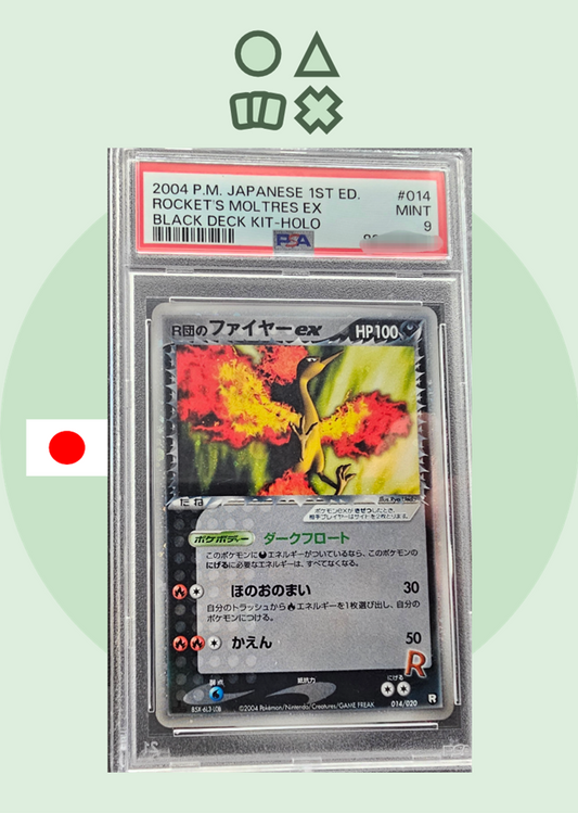 Rocket's Moltres EX - PSA 9 (14 Black Deck Kit)