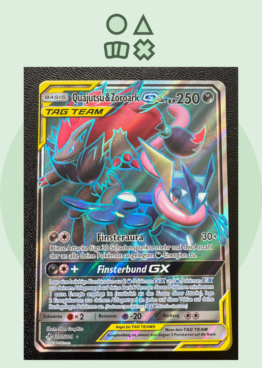 Quajutsu & Zoroark GX - NM (UNB200 Sun & Moon Unbroken Bonds)