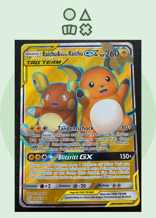 Raichu & Alola-Raichu GX - NM (UNM220 SM Unified Minds)