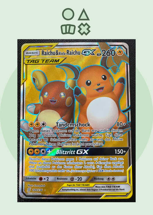Raichu & Alola-Raichu GX - NM (UNM220 SM Unified Minds)