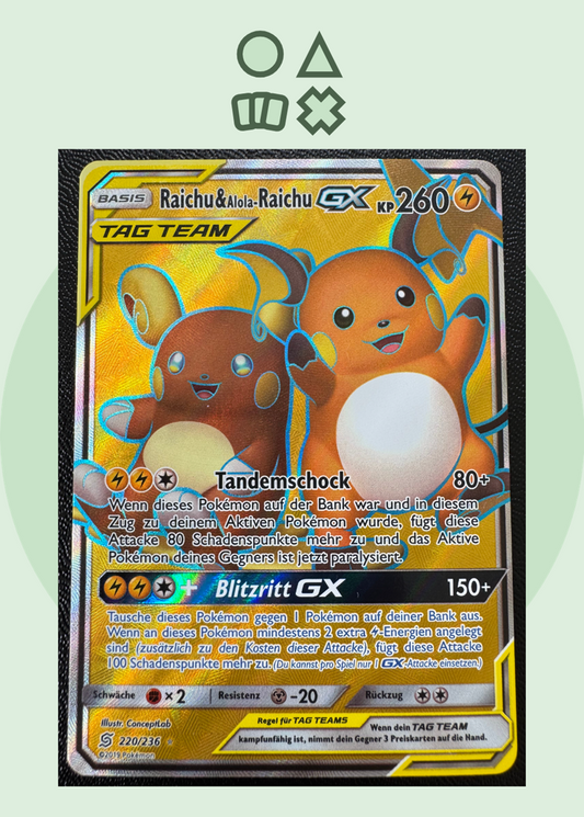 Raichu & Alola-Raichu GX - NM (UNM220 SM Unified Minds)