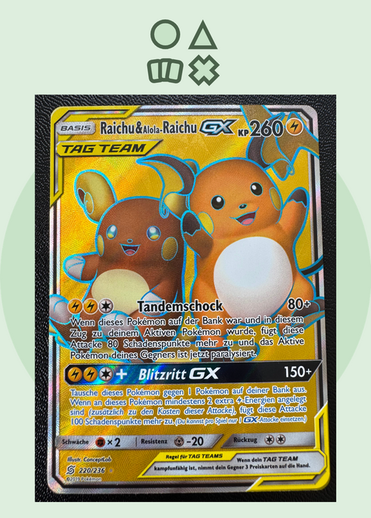 Raichu & Alola-Raichu GX - NM (UNM220 SM Unified Minds)