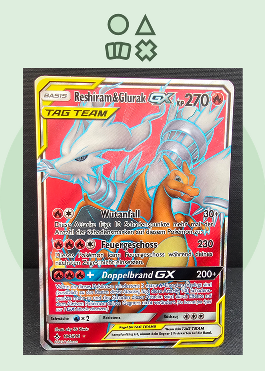 Reshiram &amp; Charizard GX - NM (UNB194 S&amp;M Unbroken Bonds)