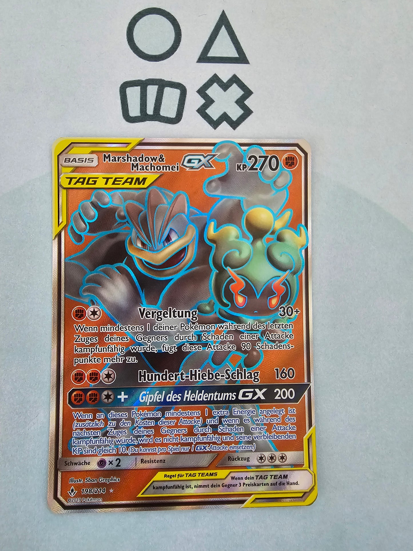 Marshadow & Machomei GX - NM (UNB198 SM Unbroken Bonds)