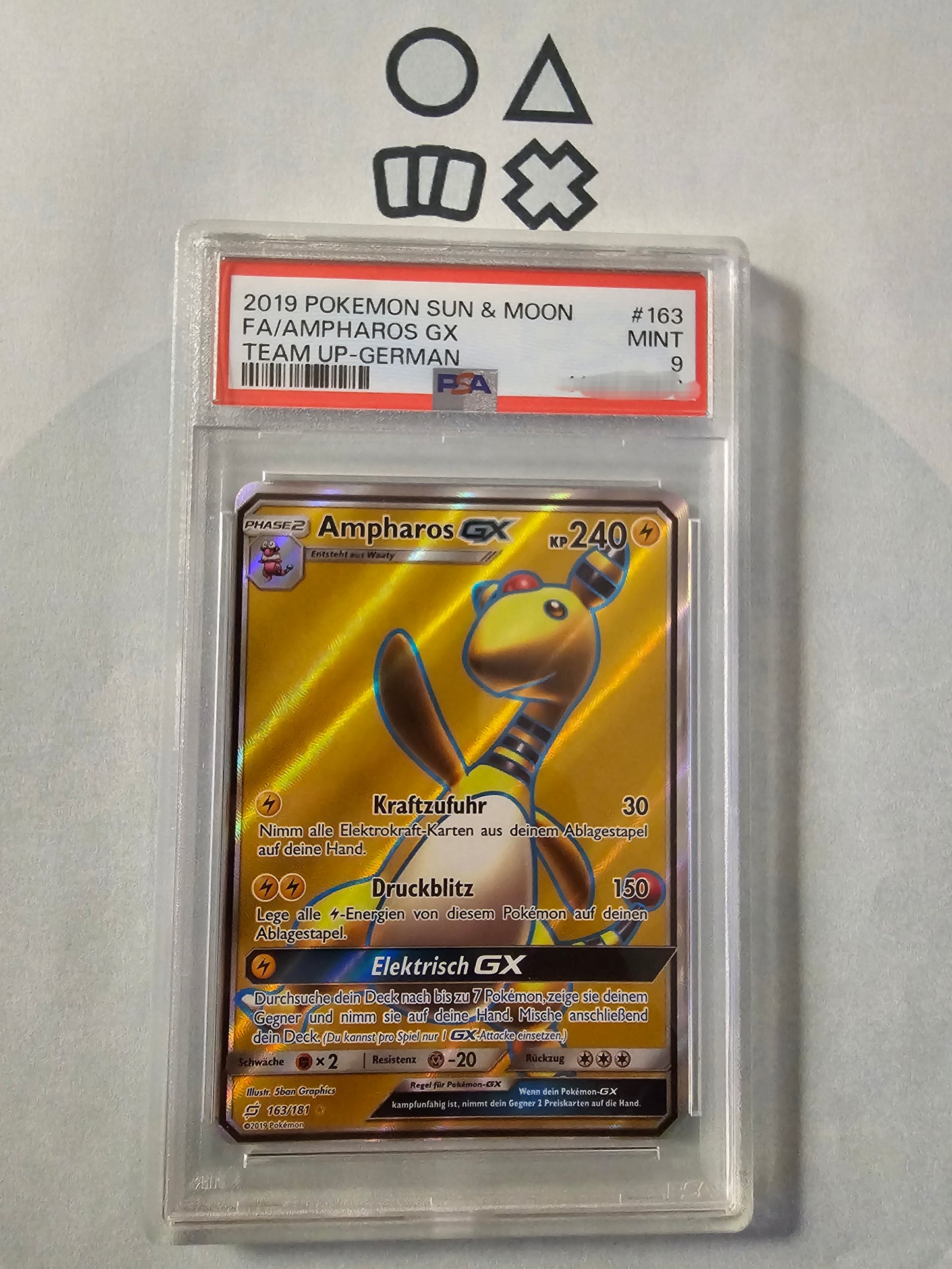 Ampharos GX - PSA 9 (TEU163 S&M Team Up)