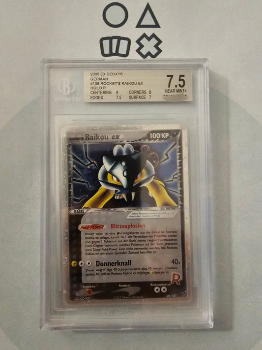 Rockets Raikou EX - BGS 7.5 (DX108 EX Deoxys)