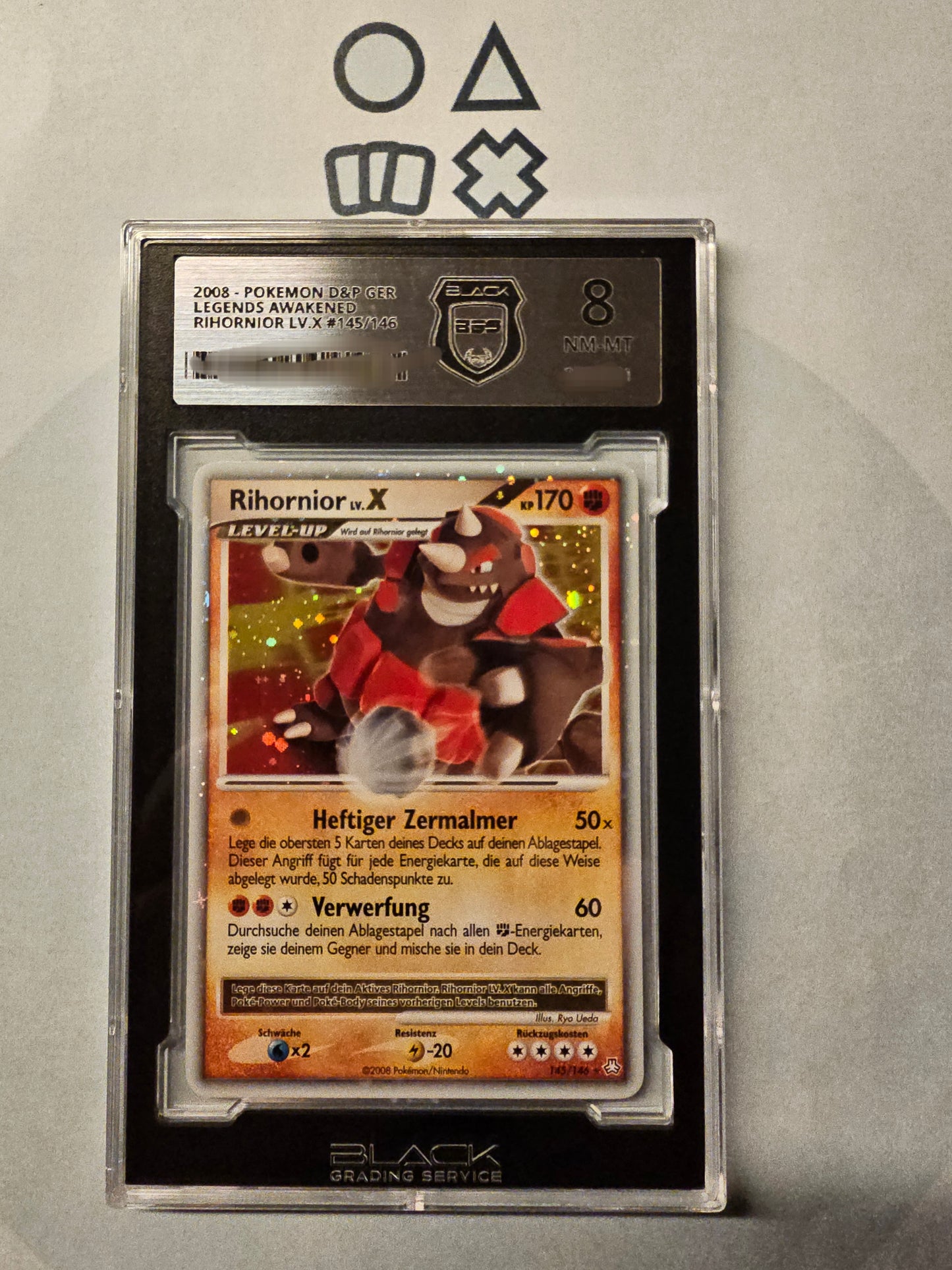 Rihornior LV.X - Black Label Grading 8 (LA145 Diamond & Pearl Legends Awakened)