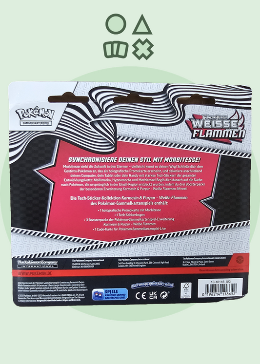 Pokémon Karmesin & Purpur Weiße Flammen 3er Tech-Sticker-Kollektion Blister - deutsch